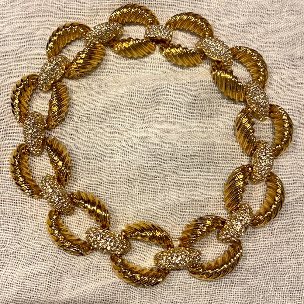 Gold necklace with stones